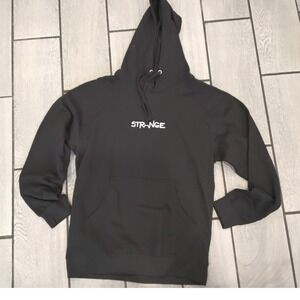 Strange Music‎ Black Graphic Hoodie Mens Medium Streetwear Car Fire Moon Logo